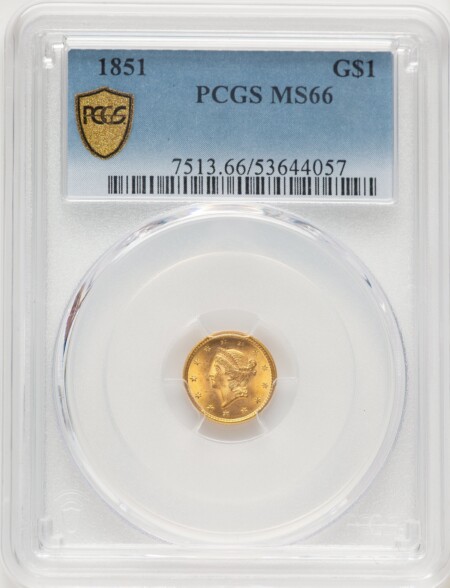 1851 G$1 PCGS Secure 66 PCGS