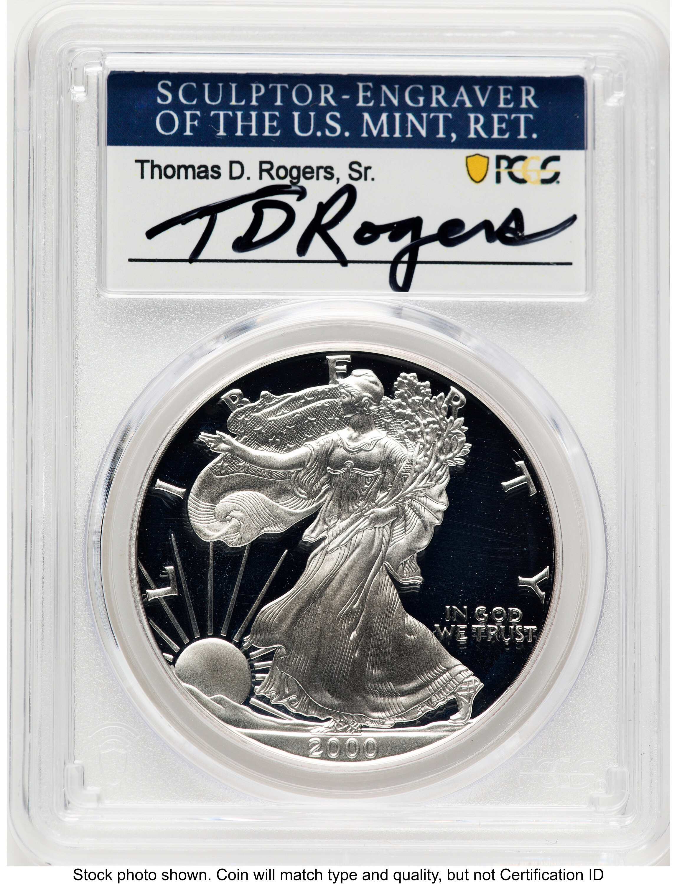 2000-P Proof Silver Eagle 1 oz TD Rogers 70 PCGS