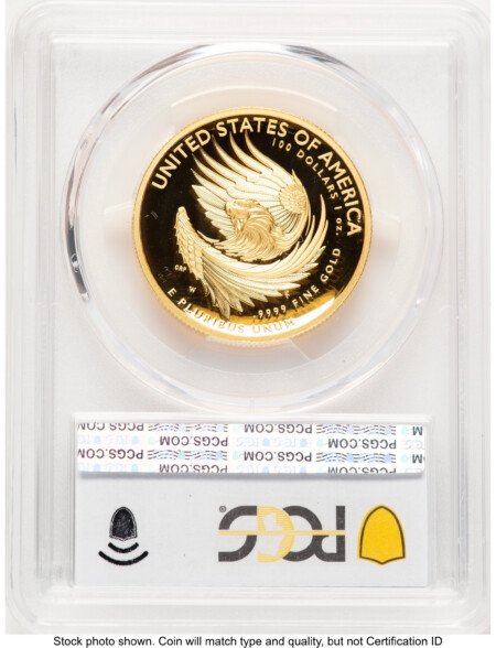 2025-W G$100 American Liberty High Relief, DC FS Blue Gradient 70 PCGS