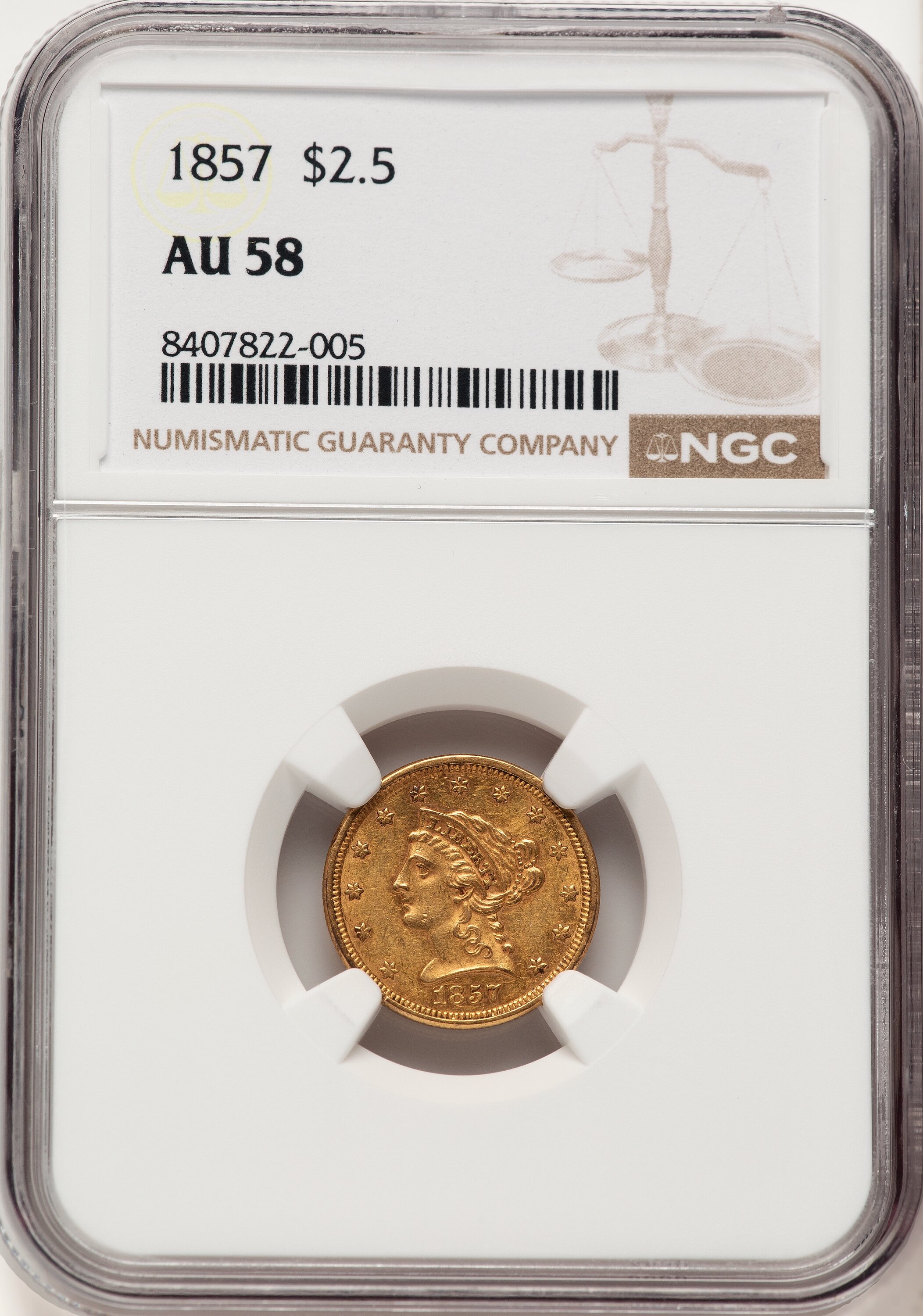 1857 $2 1/2 58 NGC
