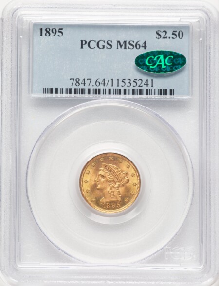1895 $2 1/2 CAC 64 PCGS