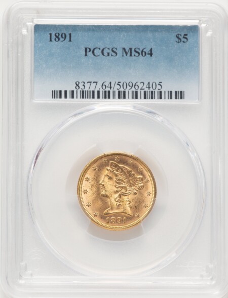 1891 $5 64 PCGS
