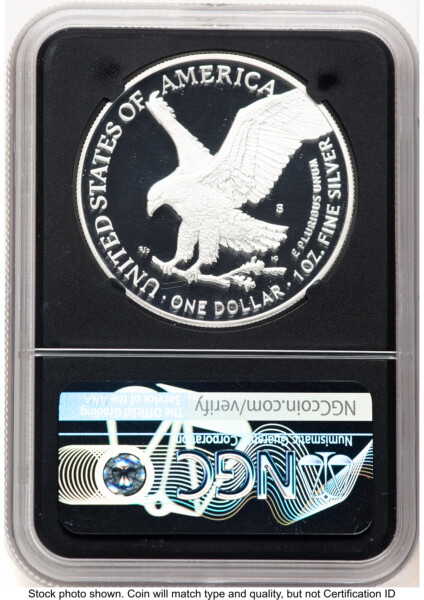 2021-S TY2 Proof Silver Eagle 1 oz FDI Michael Gaudioso Blk Core 70 NGC