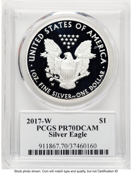 2017-W Proof Silver Eagle 1 oz TD Rogers 70 PCGS