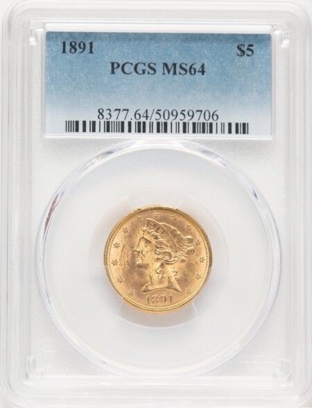 1891 $5 64 PCGS