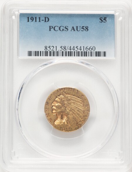 1911-D $5 58 PCGS