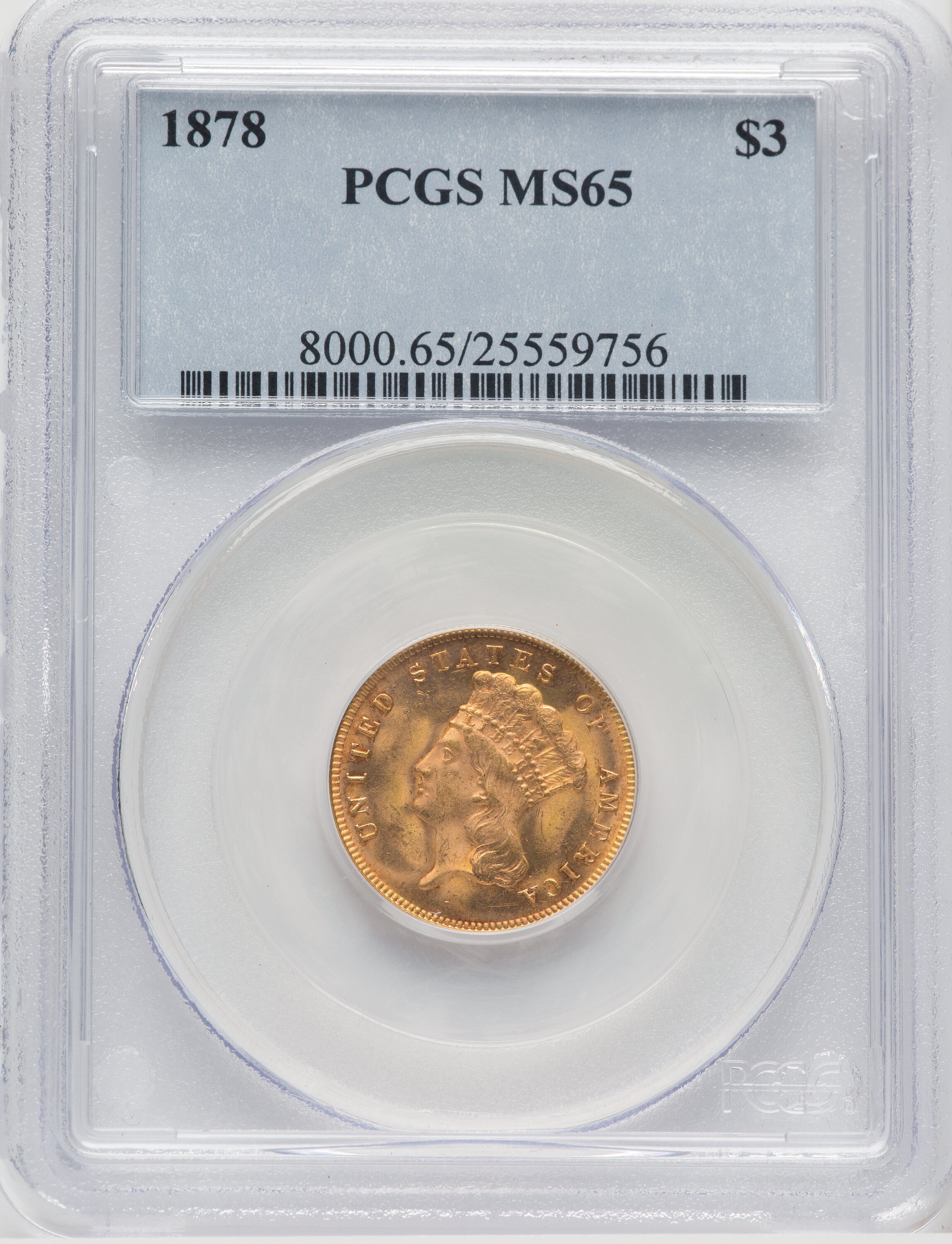 1878 $3 65 PCGS