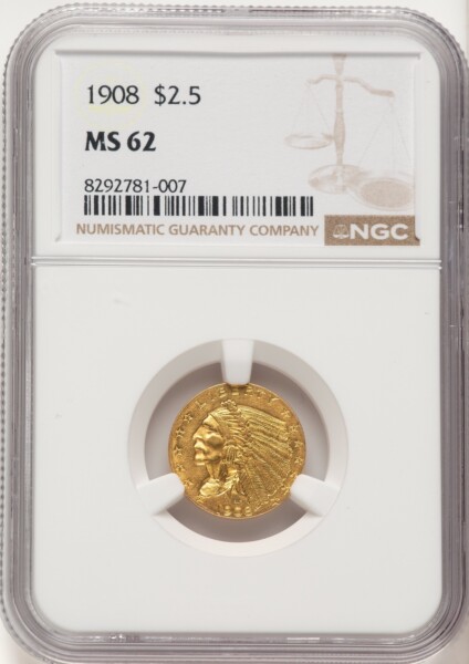 1908 $2 1/2 62 NGC