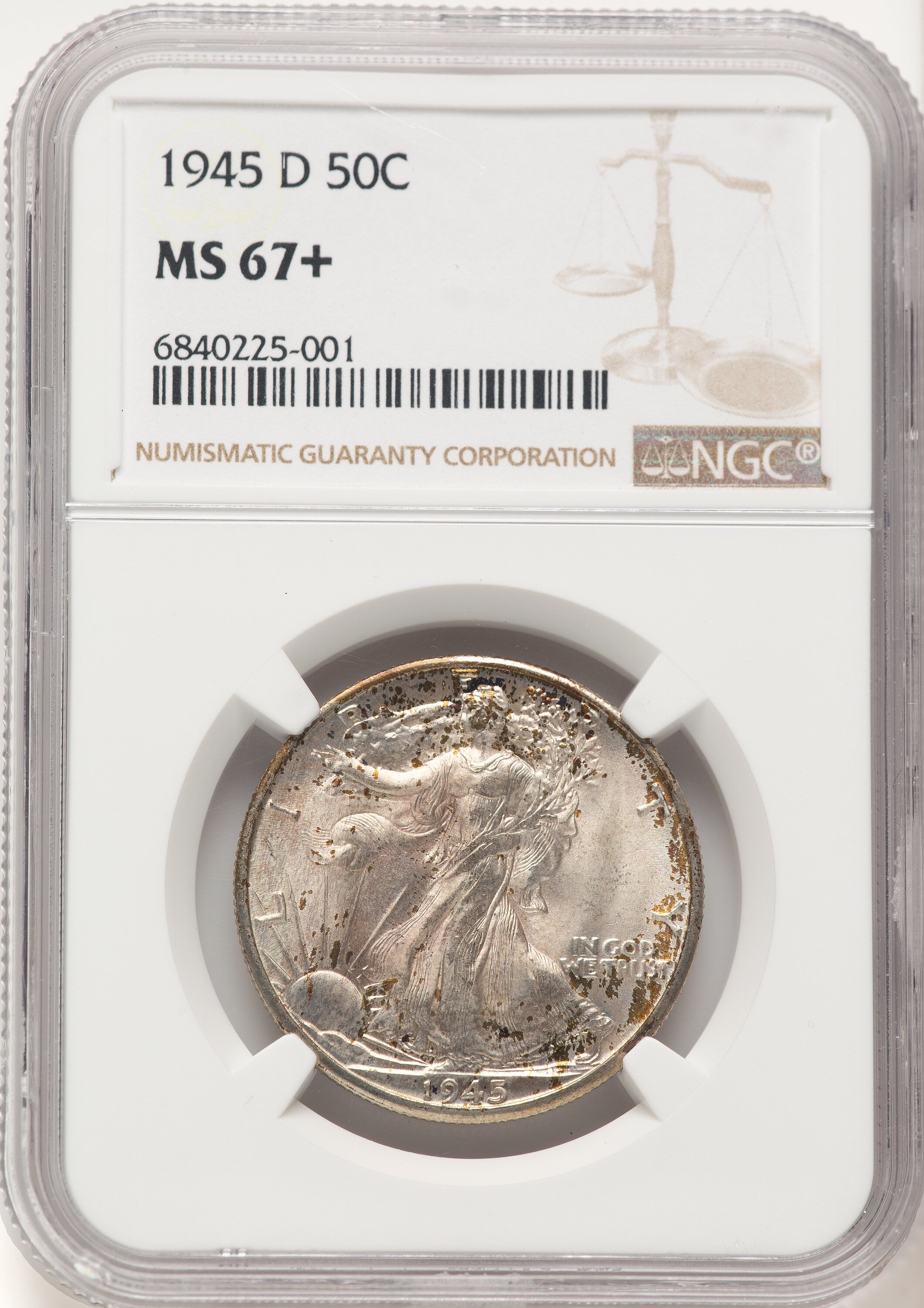 1945-D 50C NGC Plus 67 NGC