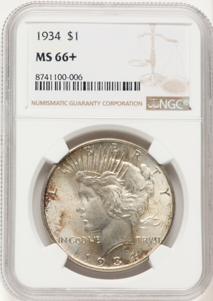 1934 S$1 NGC Plus 66 NGC