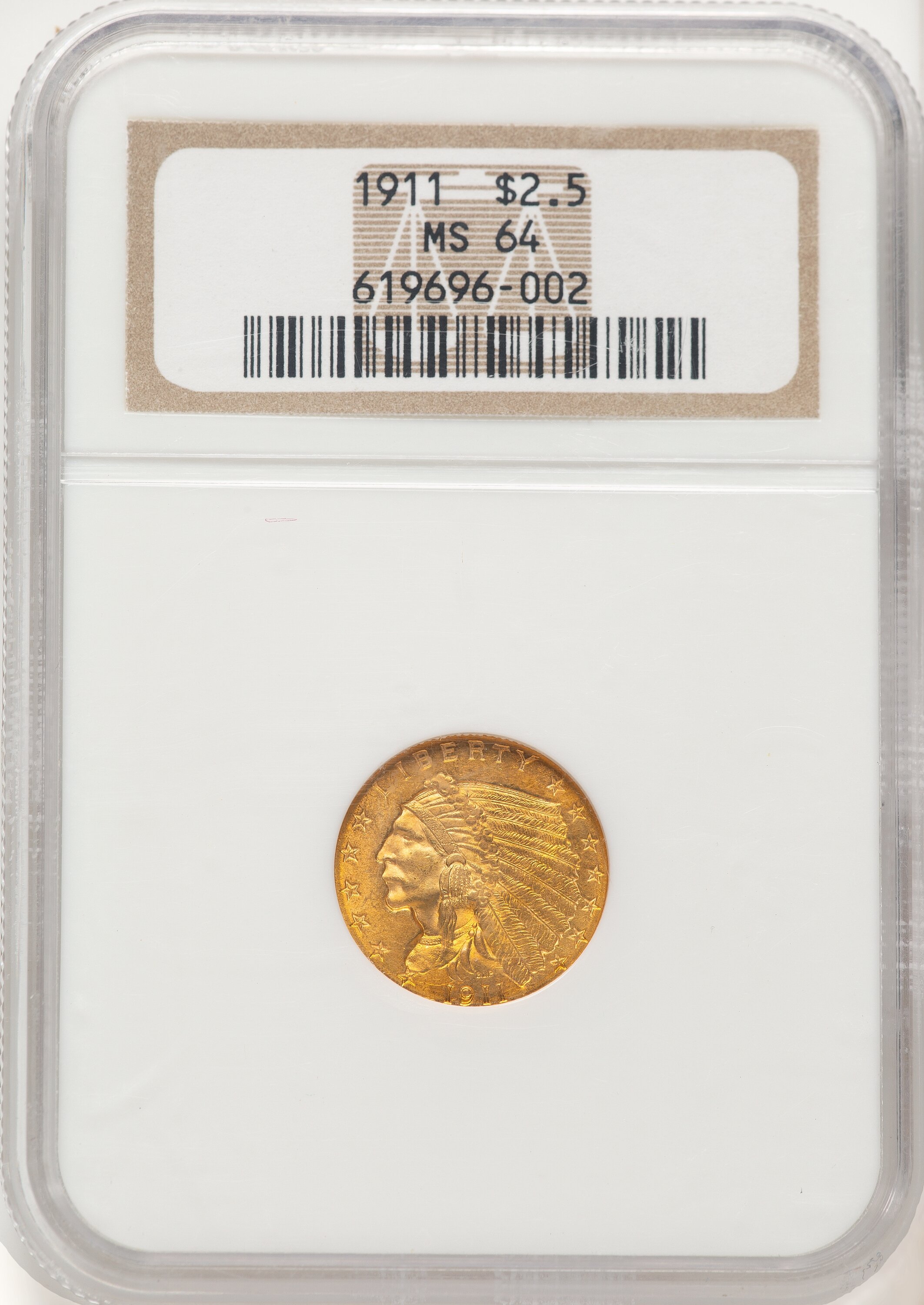 1911 $2 1/2 64 NGC