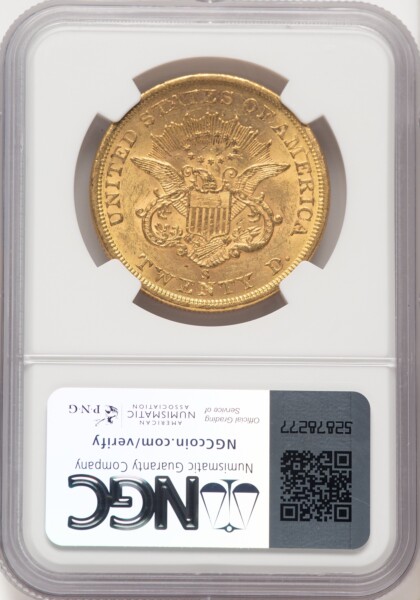 1861-S $20 61 NGC