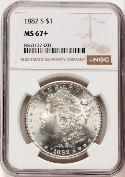 1882-S S$1 NGC Plus 67 NGC