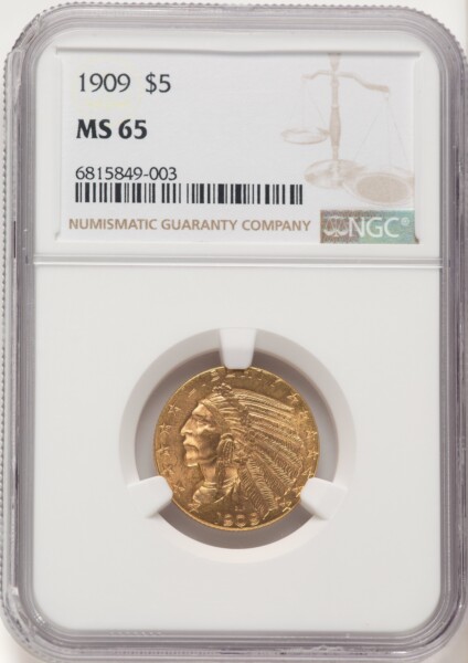 1909 $5 65 NGC