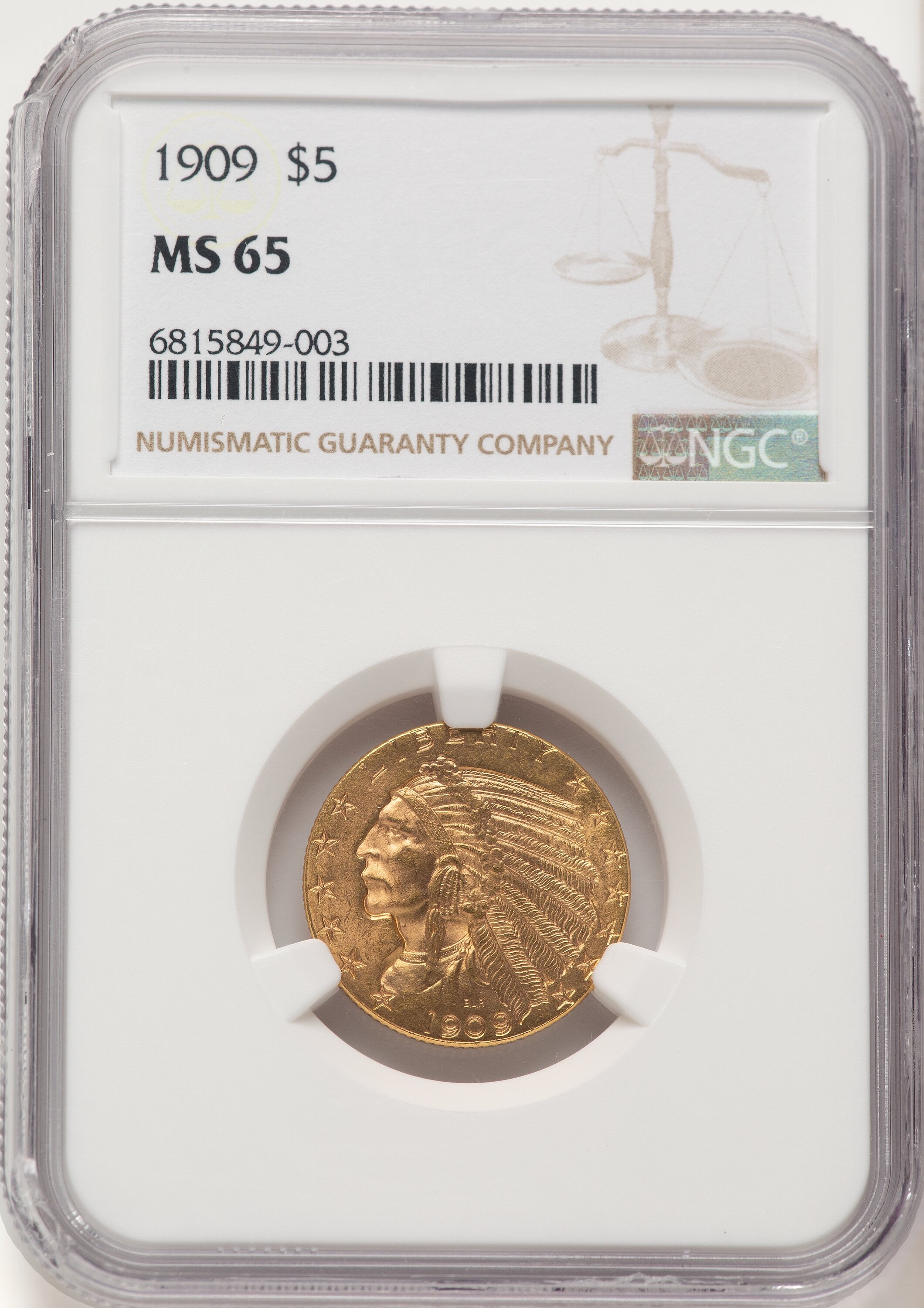 1909 $5 65 NGC