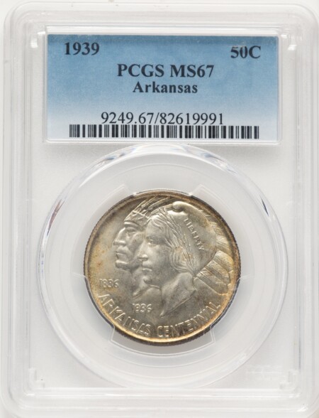 1939 50C Arkansas, MS 67 PCGS