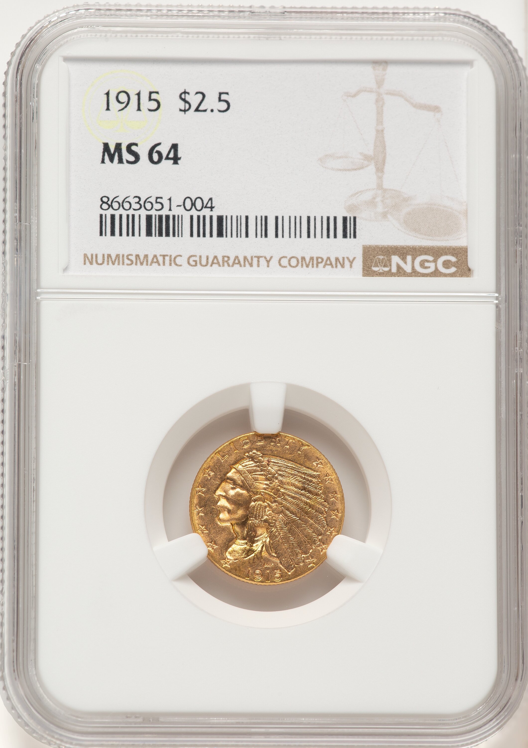 1915 $2 1/2 64 NGC