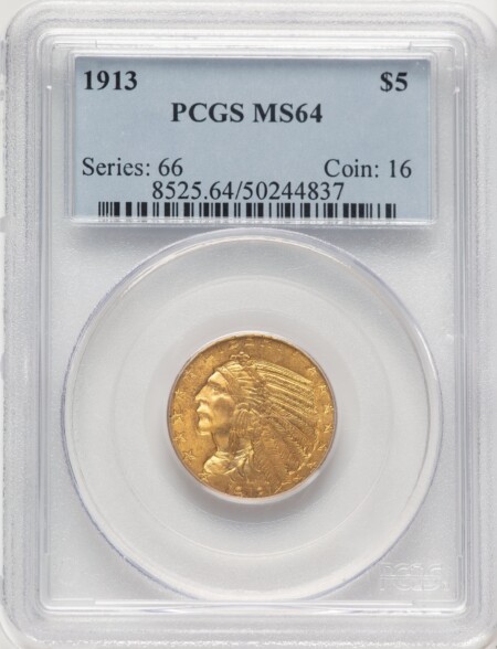 1913 $5 64 PCGS