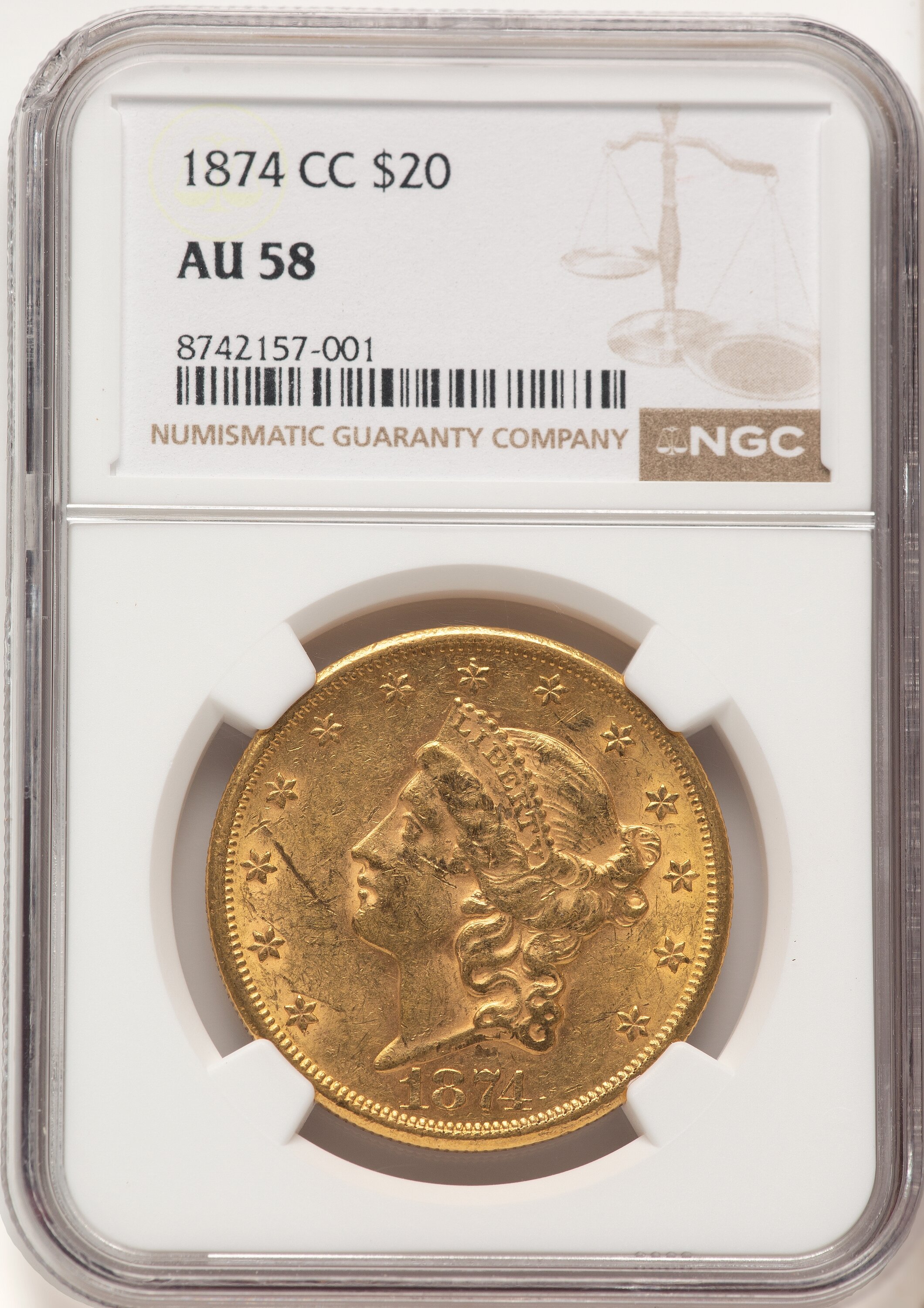 1874-CC $20 58 NGC