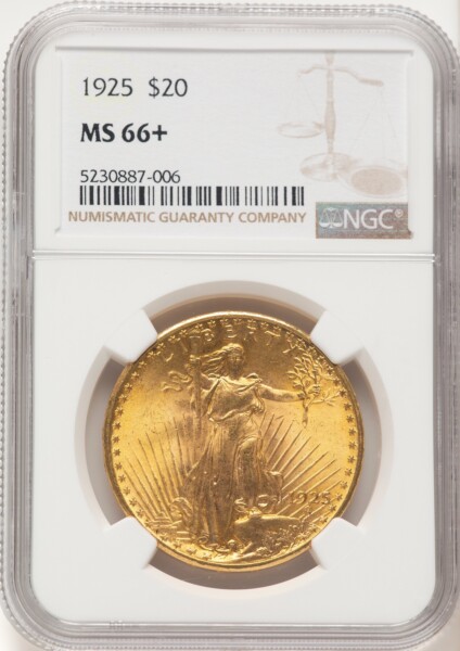 1925 $20 NGC Plus 66 NGC