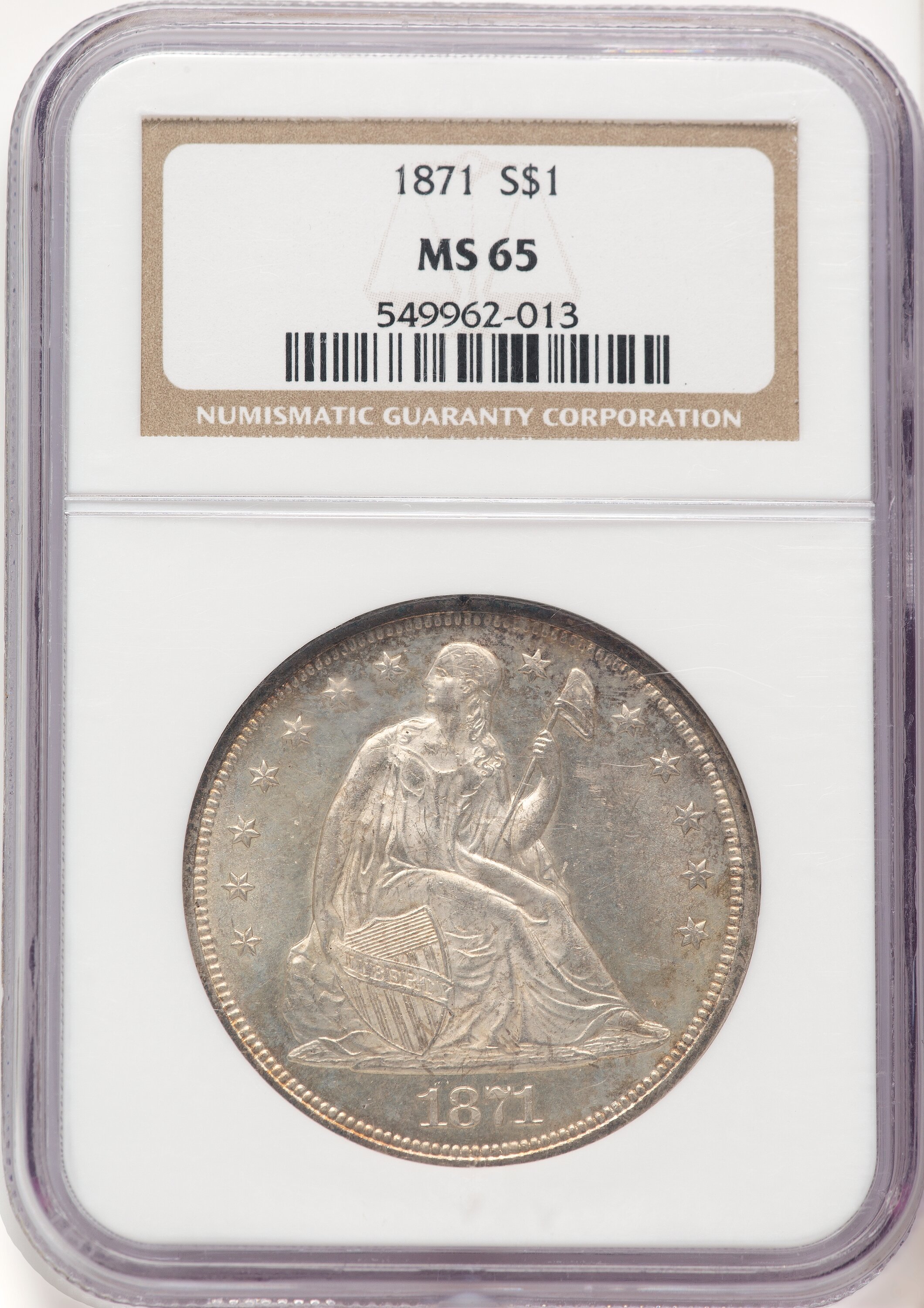 1871 S$1 MS 65 NGC