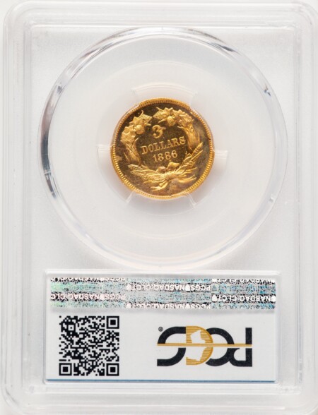 1886 $3, DC 65 PCGS