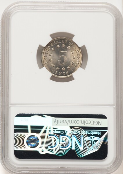 1883 5C Shield, MS 67 NGC