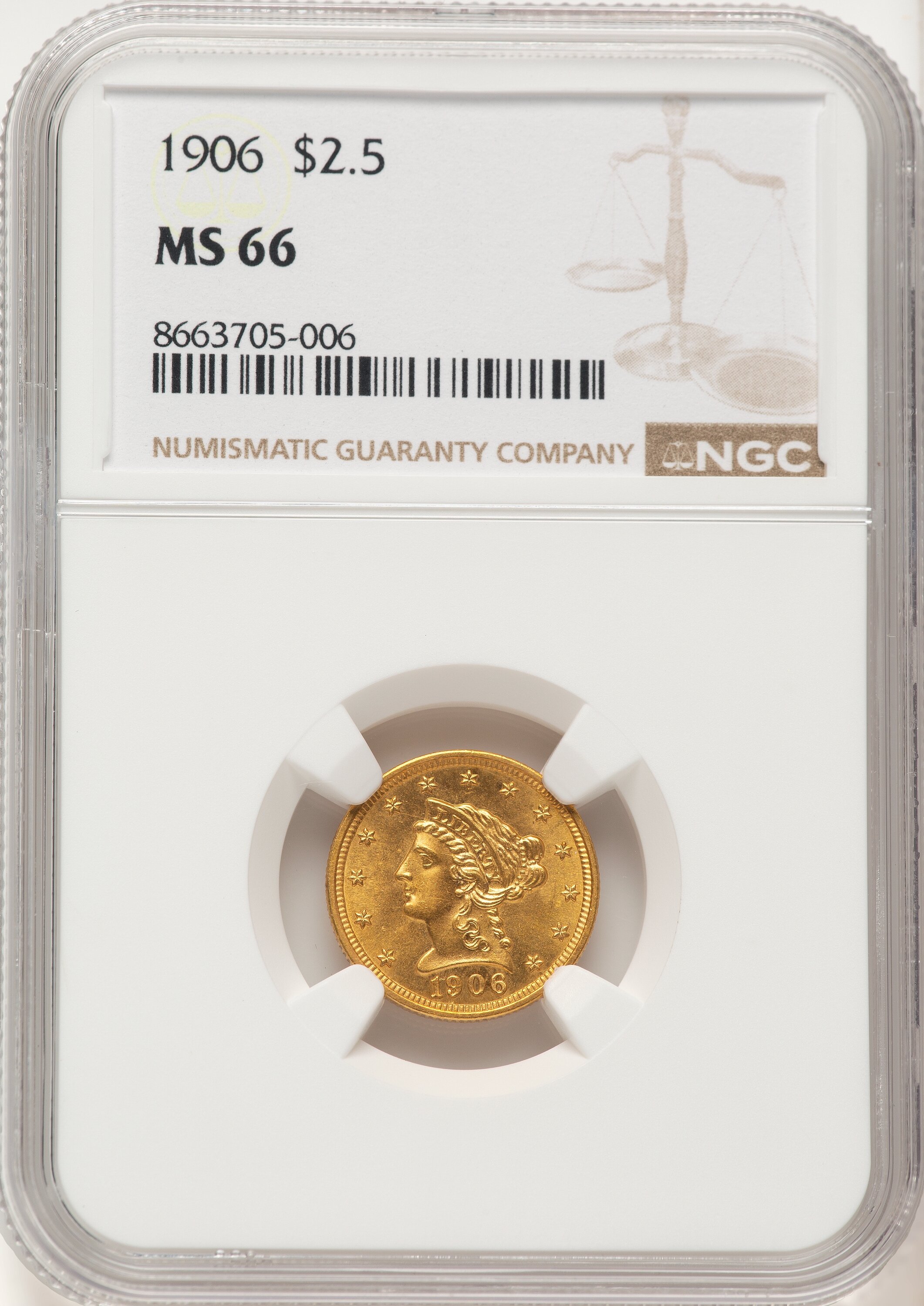 1906 $2 1/2 66 NGC