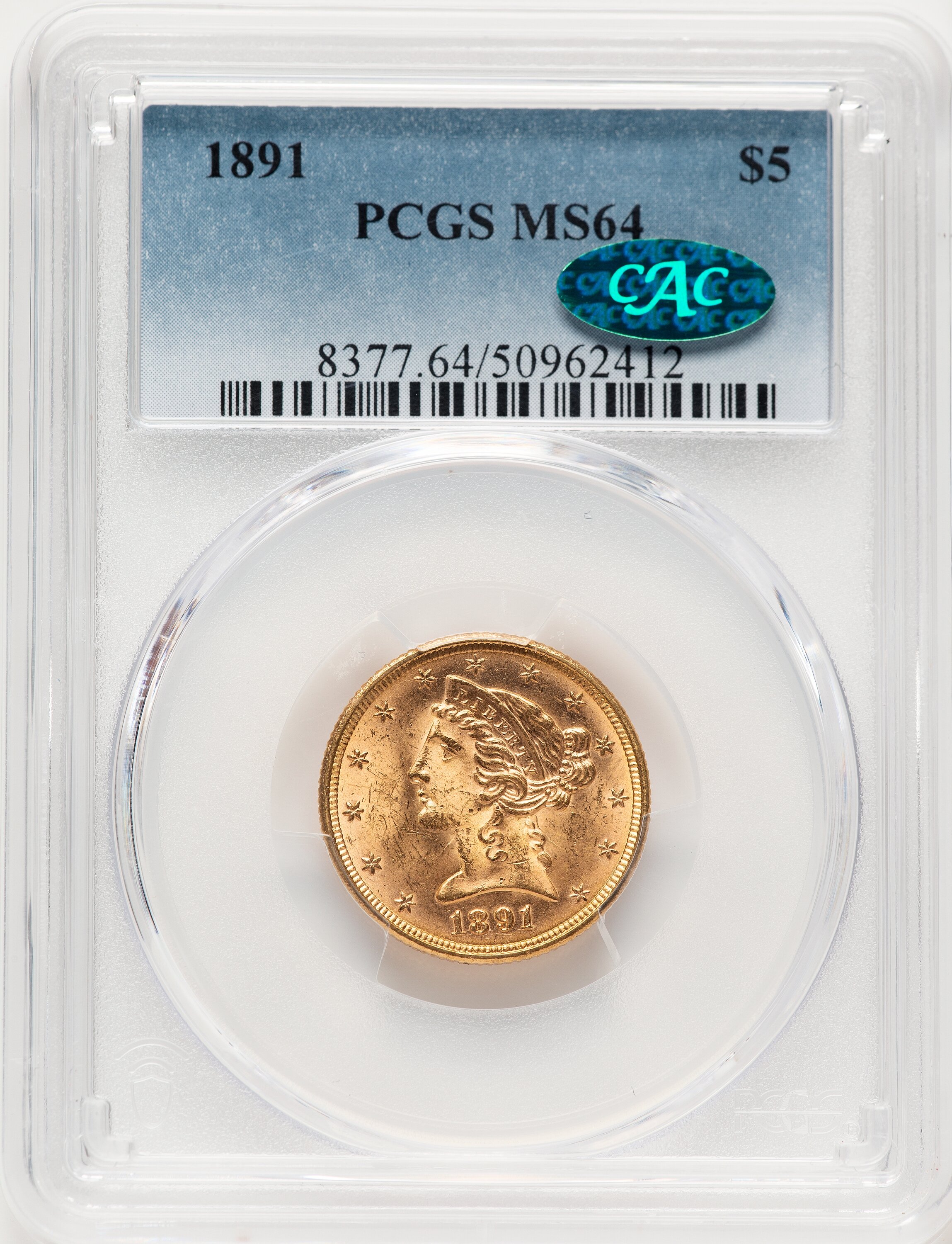 1891 $5 CAC 64 PCGS