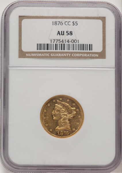 1876-CC $5 58 NGC