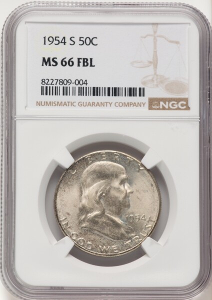 1954-S 50C, FL 66 NGC
