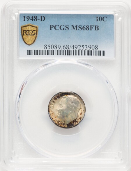 1948-D 10C, FB PCGS Secure 68 PCGS