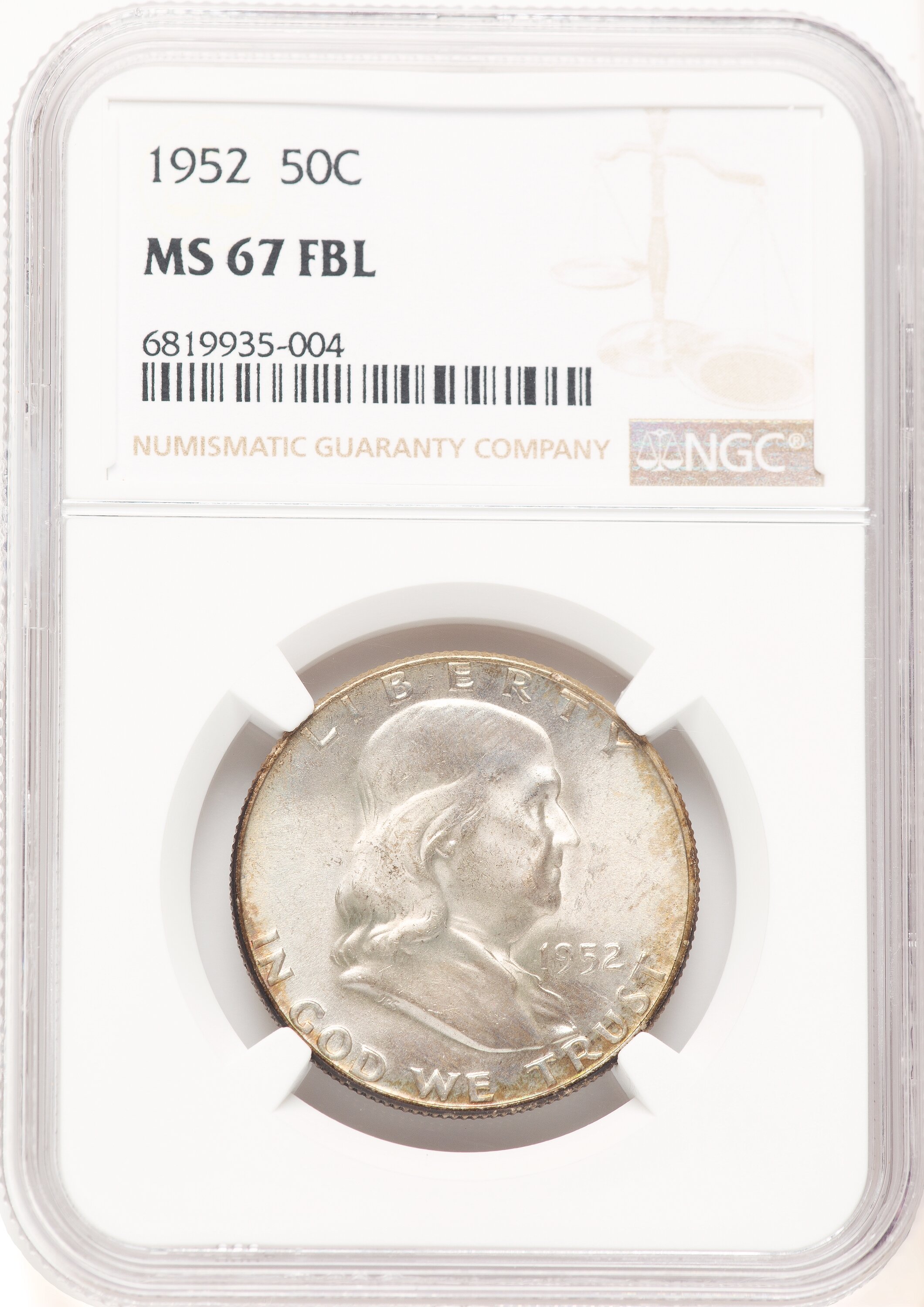 1952 50C, FL 67 NGC