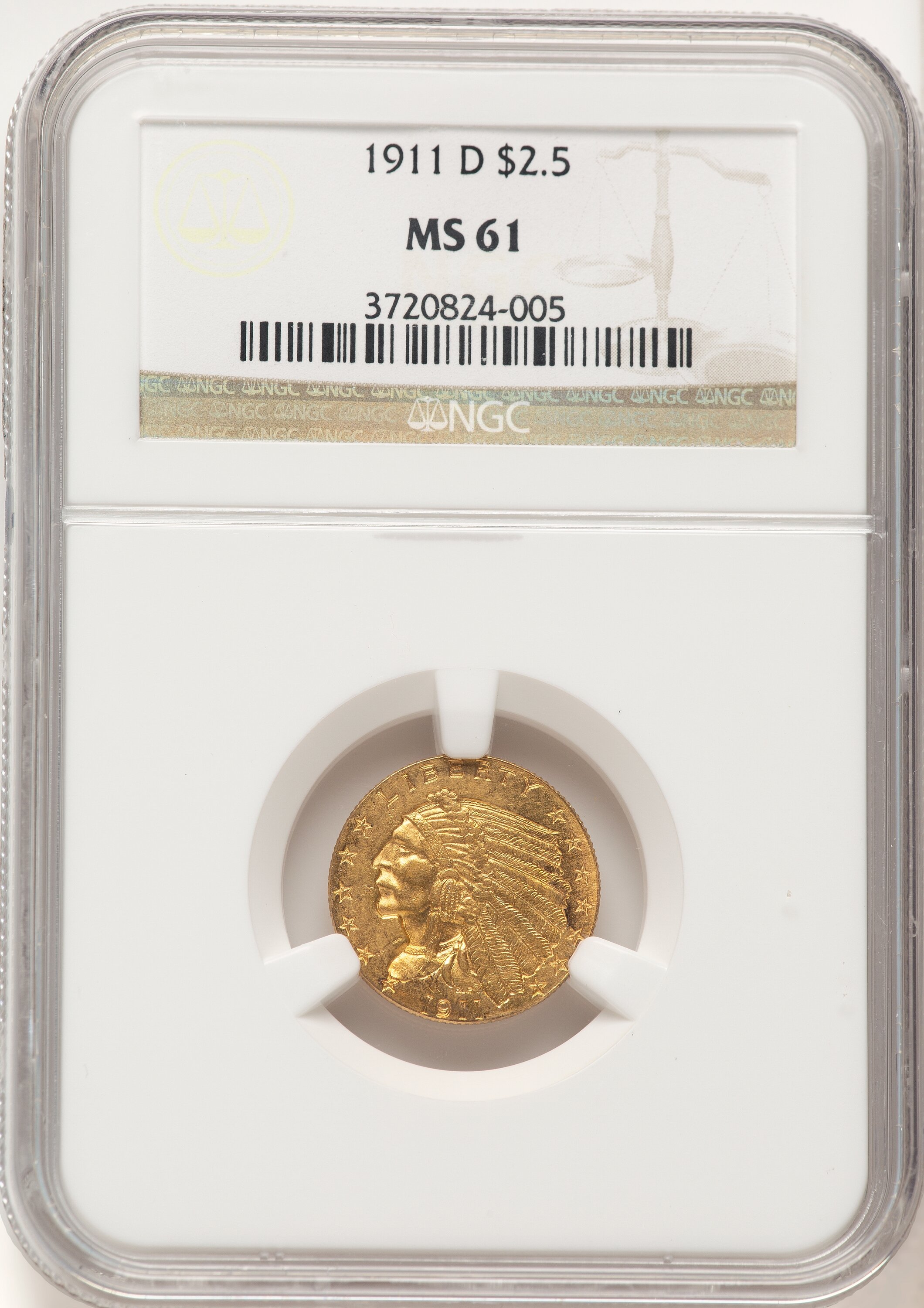 1911-D $2 1/2 61 NGC