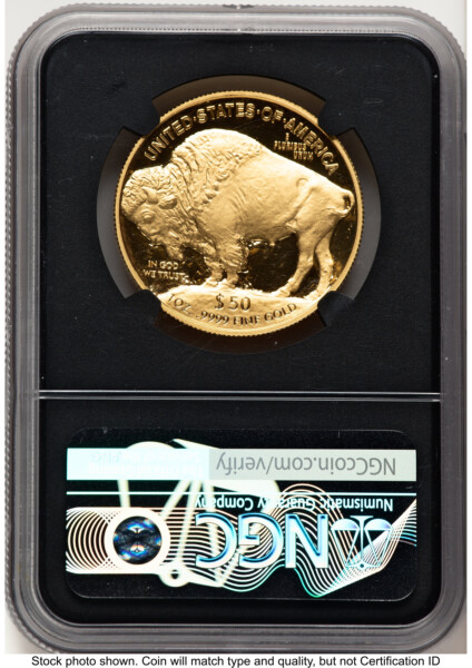 2023-W Proof Gold Buffalo 1 oz FDI Anna Cabral Prestige Treasurer Series Blk Core 70 NGC