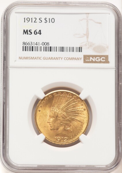 1912-S $10 64 NGC