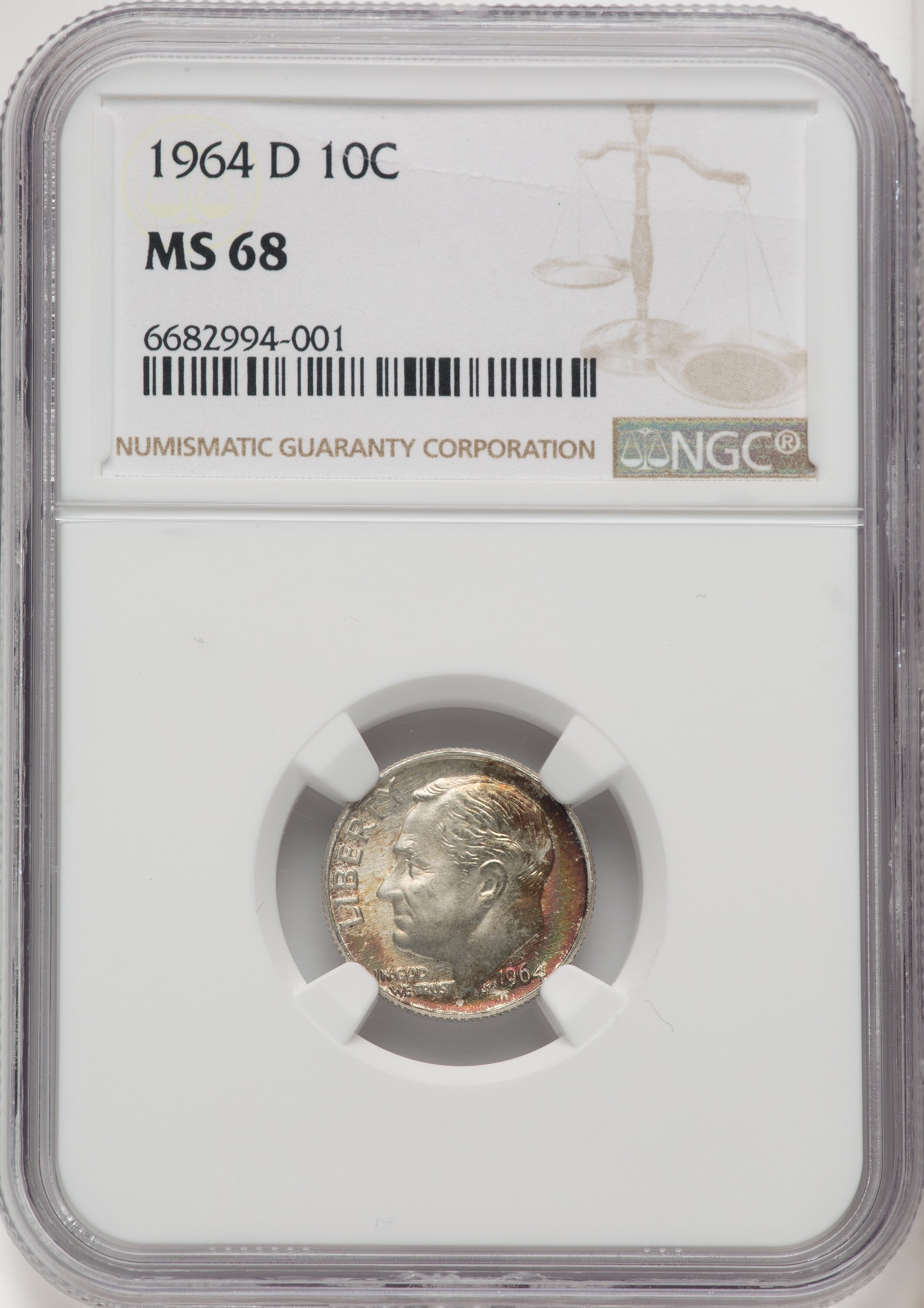 1964-D 10C 68 NGC