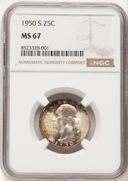 1950-S 25C 67 NGC