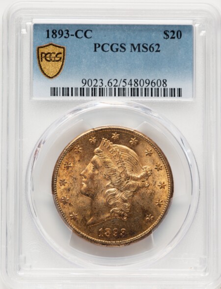 1893-CC $20 PCGS Secure 62 PCGS