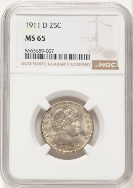1911-D 25C 65 NGC