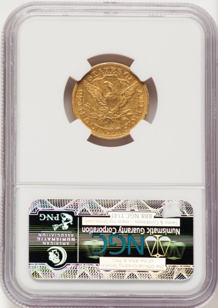 1872-S $5 55 NGC