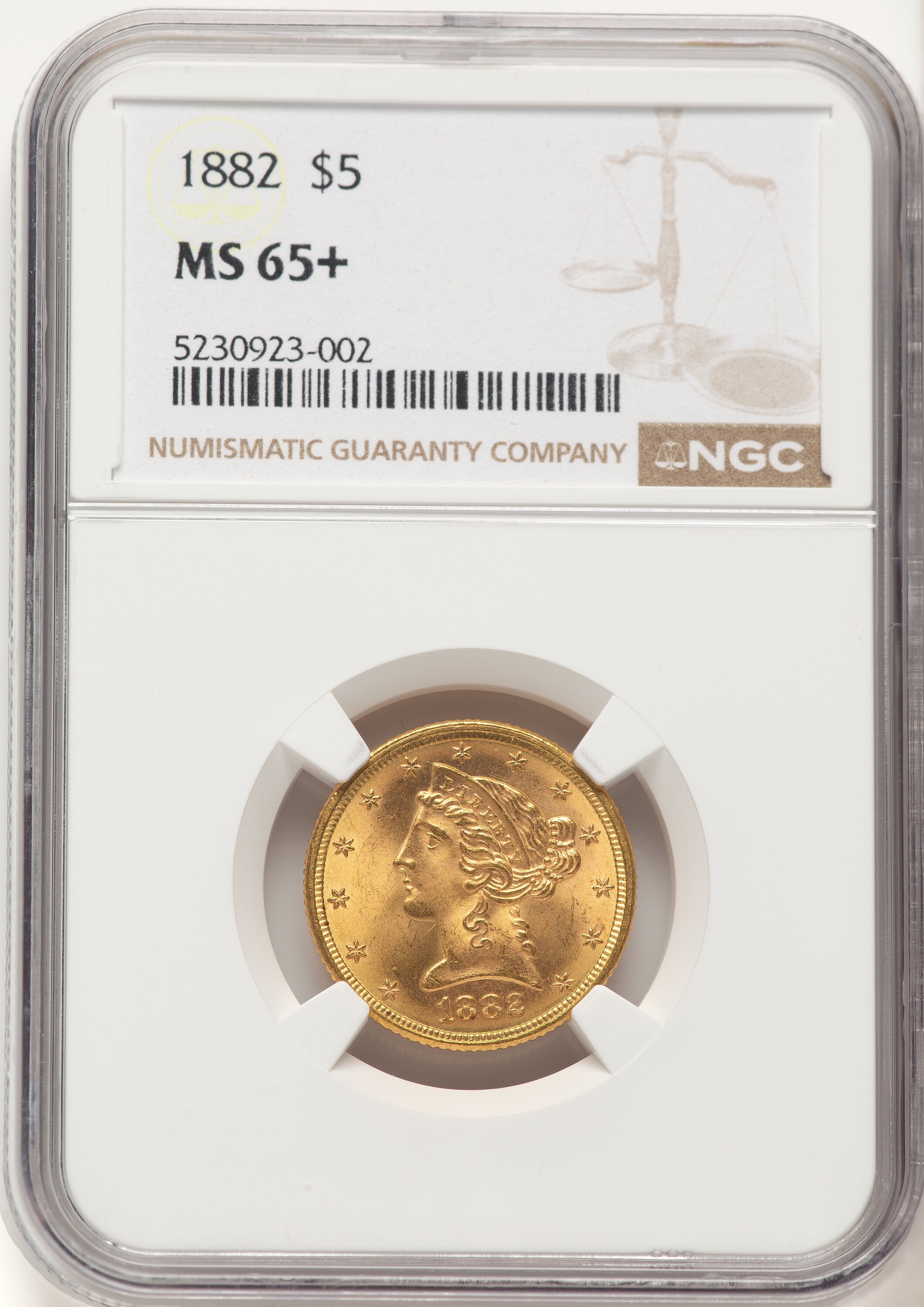 1882 $5 NGC Plus 65 NGC