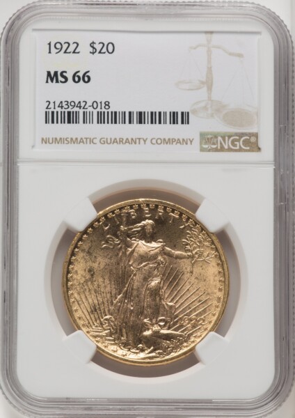 1922 $20 66 NGC