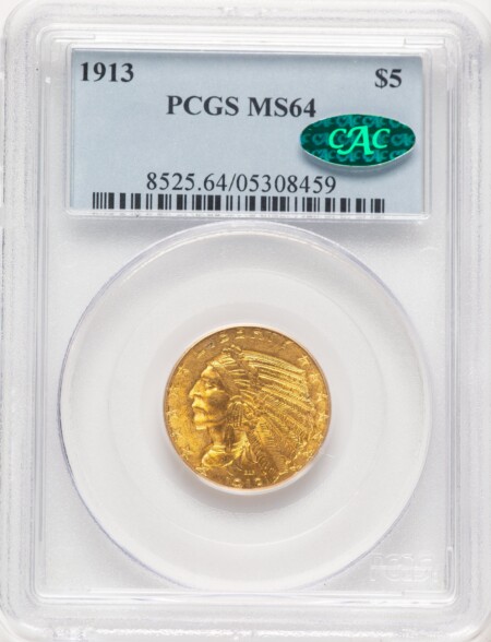 1913 $5 CAC 64 PCGS