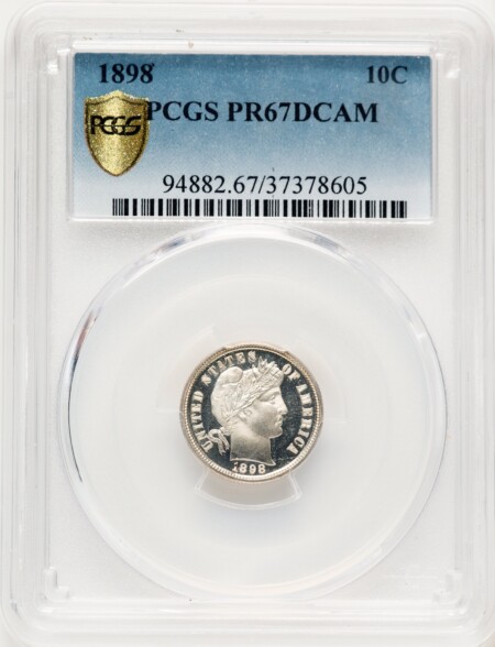 1898 10C, DC PCGS Secure 67 PCGS