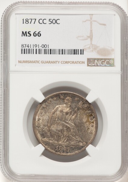 1877-CC 50C, MS Brown Label 66 NGC