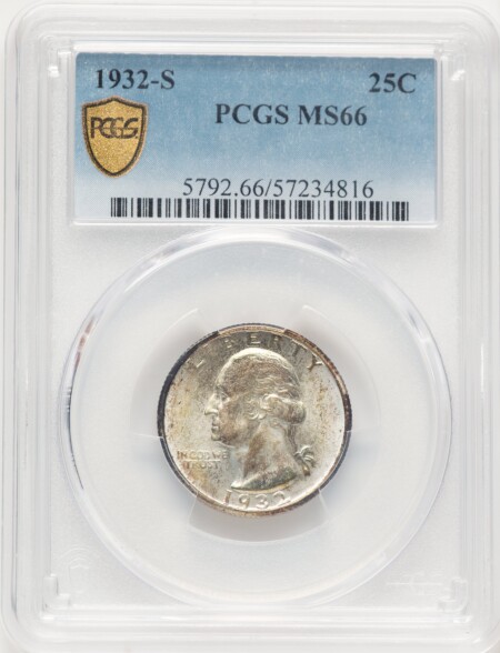 1932-S 25C PCGS Secure 66 PCGS