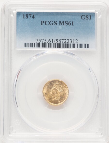 1874 G$1 61 PCGS