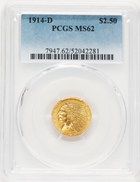 1914-D $2 1/2 62 PCGS