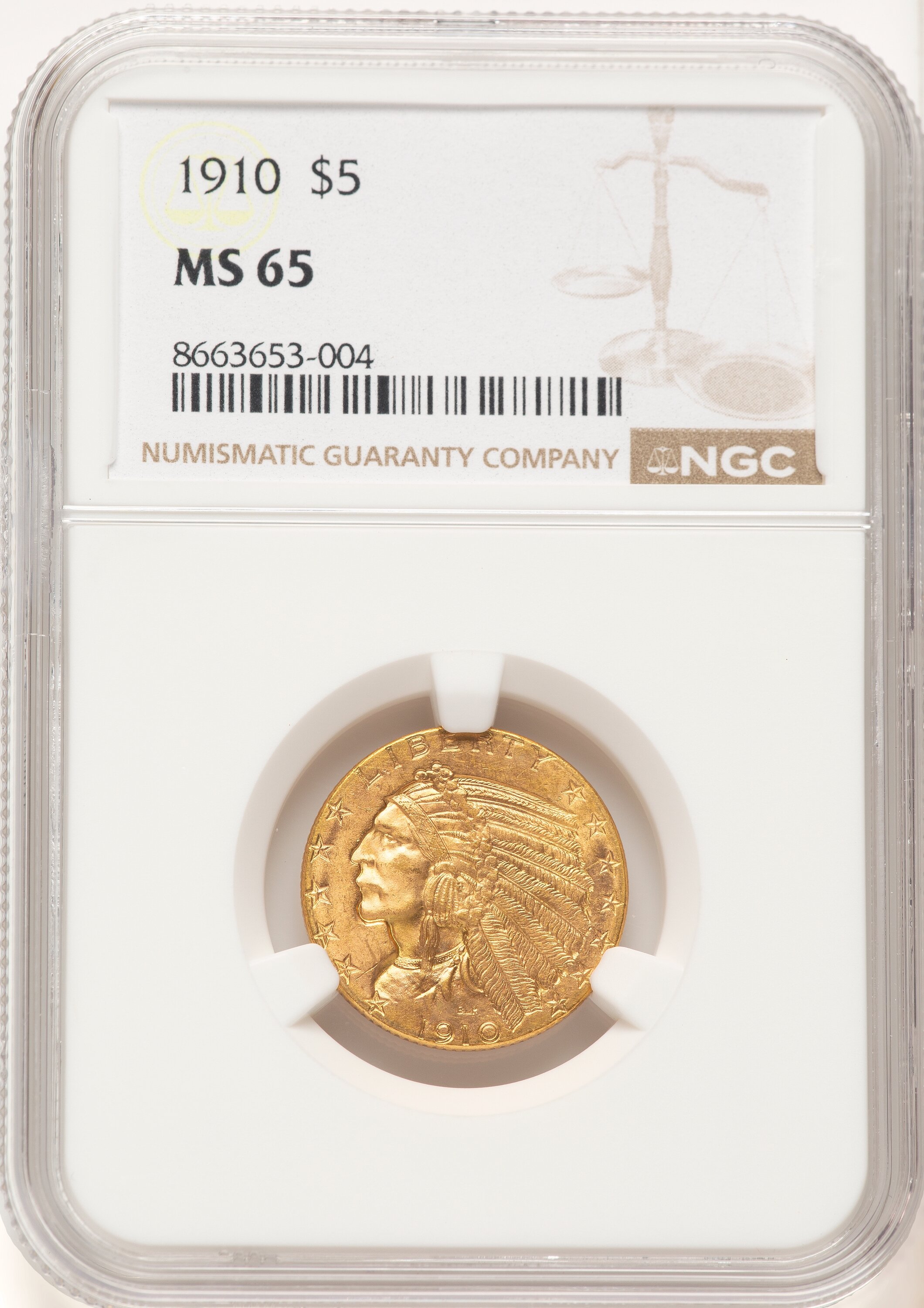 1910 $5 65 NGC